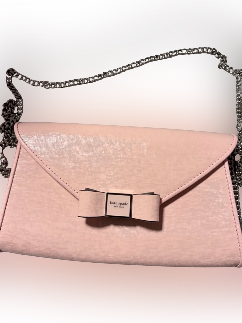 NWT KATE SPADE Brand New Morgan Bow Envelope Flap Crossbody in Crepe Pink